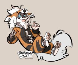  anthro arcanine baphypaws clothing cooper_mordaut domestic_ferret eyewear generation_1_pokemon glasses kigurumi male mammal mustelid musteline nintendo onesie paws pokemon pokemon_(species) solo tongue tongue_out true_musteline weasel 