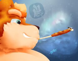  anthro arthropod aurora_(phenomenon) barazoku bee belly breath bumble_beans_(fujiyamasamoyed) bumble_bee_(species) canid canine canis domestic_dog duo extreme_size_difference food fox fujiyama_samoyed fur hi_res hybrid hymenopteran hyper insects larger_male lineless macro male male/male mammal maned_wolf micro nano_byte_(nanogamer31) overweight overweight_anthro overweight_male pocky raccoon_dog shaded simple_background size_difference smile snowflake soft_shading tanuki watermark 