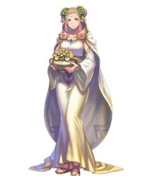  anbe_yoshirou blonde_hair breasts cape circlet closed_mouth collarbone dress female fingernails fire_emblem fire_emblem_heroes flower flower_pot full_body gold_trim gradient_clothes gradient_hair hair_ornament henriette_(fire_emblem) henriette_(valentine)_(fire_emblem) highres holding jewelry long_dress looking_at_viewer medium_breasts multicolored_hair non-web_source official_art pink_hair sandals sidelocks smile standing toes transparent_background wide_sleeves 