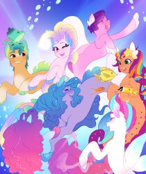  absurd_res aztrial bubble destiny_(mlp) dragon female feral fish group hasbro hi_res hitch_trailblazer_(mlp) male marine misty_brightdawn_(mlp) mlp_g5 my_little_pony mythological_creature mythological_scalie mythology pipp_petals_(mlp) scalie seahorse sunny_starscout_(mlp) syngnathid syngnathiform underwater water zipp_storm_(mlp) 