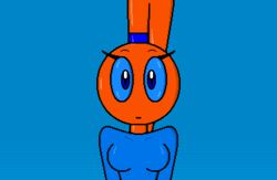  animated biped blue_background blue_eyes blue_sclera breasts clothing darkshadow digital_media_(artwork) eyelashes female low_res microsoft_paint_(artwork) not_furry one_eye_closed shirt short_playtime simple_background smile solo topwear unknown_species wink 