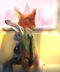  2016 5:6 absurd_res anthro canid canine chasefox disney duo female fox fur hi_res judy_hopps lagomorph leporid male mammal nick_wilde rabbit red_fox true_fox zootopia 