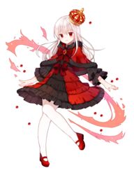  bad_id bad_pixiv_id blush crown diten female gothic_lolita k-project kushina_anna lolita_fashion long_hair mary_janes pantyhose red_eyes red_footwear shoes simple_background smile solo white_background white_pantyhose 