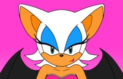  bat bust_portrait darkshadow female mammal pink_background portrait rouge_the_bat sega simple_background solo sonic_the_hedgehog_(series) 