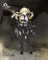  ammunition_pouch ar-15 artist_request bad_link bag battle_rifle black_footwear black_pants blonde_hair blue_eyes blue_jacket boots breasts character_name closed_mouth colored_shoe_soles copyright_name female full_body girls&#039;_frontline gun hair_ribbon highres holding holding_gun holding_knife holding_weapon id_card jacket knee_pads knife larue_tactical_obr looking_at_viewer machete medium_breasts medium_hair obr_(girls&#039;_frontline) obr_(mod3)_(girls&#039;_frontline) official_art open_clothes open_jacket pants pouch promotional_art ribbon rifle shirt smile sniper_rifle solo standing torn_clothes torn_pants twintails weapon white_shirt 