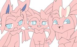  :3 animal_ears blue_eyes fangs furry half-closed_eyes letsuo looking_at_viewer looking_to_the_side monochrome no_humans oerba_yun_fang open_mouth pokemon pokemon_(creature) pokemon_xy simple_background sitting smile sylveon teeth upper_body white_background 