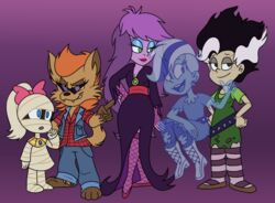  2017 anthro black_hair blue_eyes blue_hair boots brown_body brown_fur canid canine canis clothing elsa_frankenteen eyewear female footwear fur ghost ghoul_school group hair hanna-barbera hi_res humanoid itoruna mammal multicolored_hair mummy mythological_canine mythological_creature mythology orange_hair pattern_clothing pattern_shirt pattern_topwear phantasma_(ghoul_school) plaid plaid_clothing plaid_shirt plaid_topwear purple_background purple_body purple_hair purple_skin scooby-doo_(series) shirt sibella_dracula simple_background spirit sunglasses tanis_(ghoul_school) teeth topwear two_tone_hair undead vampire were werecanid werecanine werewolf white_hair winnie_werewolf_(ghoul_school) wolf 