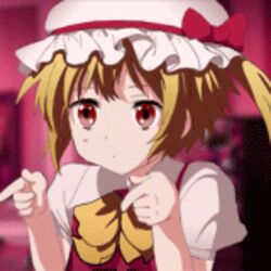  animated animated chuunibyou_demo_koi_ga_shitai! female female flandre_scarlet hat lowres parody red_eyes solo sparkling_daydream touhou 