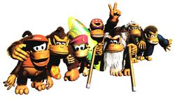  cranky_kong diddy_kong dixie_kong donkey_kong donkey_kong_(series) donkey_kong_country donkey_kong_country_2 family funky_kong highres nintendo official_art rareware swanky_kong wrinkly_kong 