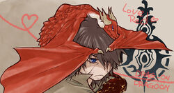  angelus blue_eyes brown_hair caim drag-on_dragoon dragon drakengard facial_hair heart 