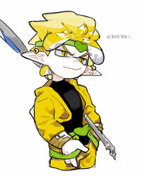  accessory alternate_species animal_humanoid baoanqieshenqing77 bracket cephalopod cephalopod_humanoid clothing dio_brando headband headgear headwear hi_res humanoid inkling jojo&#039;s_bizarre_adventure male marine marine_humanoid mollusk mollusk_humanoid nintendo simple_background solo splatoon sweater topwear turtleneck yellow_eyes 