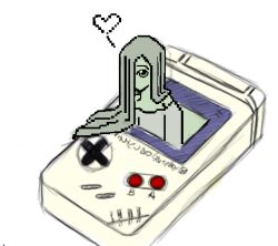  bare_shoulders game_boy gameboy hair_over_one_eye handheld_game_console heart long_hair lowres pixel_art ringu sadako_yamamura the_ring very_long_hair yamamura_sadako 