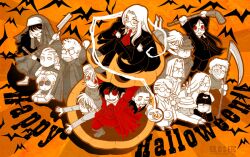  alucard alucard_(hellsing) bandage bandages bat bats cigar eyepatch glasses halloween hellsing integra_hellsing nun pumpkin rip_van_winkle schrodinger seras_victoria solid&amp;etc steam tea walter 