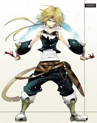  anoringo blonde_hair blue_eyes final_fantasy final_fantasy_ix weapon zidane_tribal 