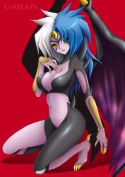  cesalion cesalion_(artist) duel_monster heterochromia kneeling monster_girl yu-gi-oh! yubel yugioh_gx yuu-gi-ou_gx 