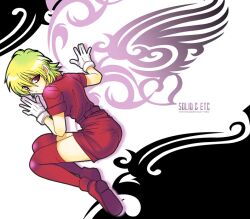  ass blonde_hair female female gloves hellsing red_eyes seras_victoria solid&amp;etc solo thigh-highs thighhighs 