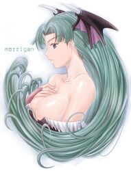  blue_eyes capcom darkstalkers morrigan_aensland vampire_(game) vampire_savior 