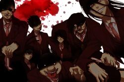  blood envy envy_(fma) eyepatch formal fullmetal_alchemist gluttony greed homunculus lust necktie pride red_eyes sloth suit wrath 