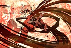  female female gloves hellsing monochrome red_eyes seras_victoria solid&amp;etc solo thigh-highs thighhighs 