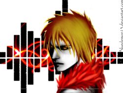  bad_source banned_artist black_sclera bleach bluedemon13 glowing glowing_eyes hollow_ichigo kurosaki_ichigo male_focus orange_hair self_upload solo white_skin 