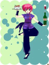  alcohol bad_id bad_pixiv_id balancing braid cake cup drinking_glass food full_body genderswap_(mtf) no_socks pastry ranma-chan ranma_1/2 red_hair rule_63 saotome_ranma single_braid solo standing standing_on_one_leg suika_(swimy0pe0u_u0s) wine wine_glass 