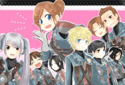  aisha_neumann black_hair blue_eyes brown_eyes brown_hair dark_skin edy_nelson elysse_moore emile_bielert female freesia_york grey_hair homer_peron jane_turner long_hair male military military_uniform mino_haru open_mouth oscar_bielert ponytail ramona_linton red_hair red_hair senjou_no_valkyria senjou_no_valkyria_1 short_hair short_twintails twintails twintails uniform 