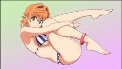  bikini breasts lying lying_down orange_hair riko rito rule_63 sexy swimsuit to_love-ru toloveru yellow_eyes yuuki_rito yuusaki_riko 