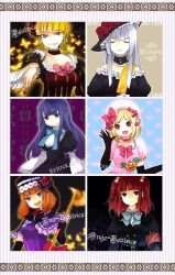  armband beatrice beret blonde_hair blue_eyes blue_hair bow closed_eyes elbow_gloves eva_beatrice flower frederica_bernkastel gloves grin hat lambdadelta oerba_yun_fang orange_hair pipe pumpkin purple_eyes red_eyes red_hair red_hair ribbon ribbons rose sash silver_hair smile staff twintails umineko_no_naku_koro_ni ushiromiya_ange violet_eyes virgilia 