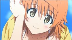  brown_hair hand_through_hair orange_hair red_hair rule_63 sexy to_love-ru toloveru yellow_eyes yuuki_rito yuusaki_riko 