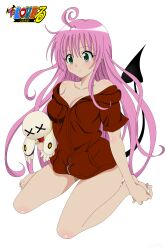  absurdres blush breasts cleavage erect_nipples green_eyes highres lala_satalin_deviluke legs long_hair pink_hair thighs to_love-ru toloveru 