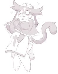  anthro big_breasts biped breasts colored crucifiedbunny digital_drawing_(artwork) digital_media_(artwork) domestic_cat felid feline felis female female_anthro full-length_portrait fur heart_symbol hearts_around_head mammal marshmallow_(mewgenics) mewgenics multicolored_body multicolored_fur nun nun_outfit portrait pose shaded solo two_tone_body two_tone_fur 