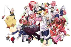  alisaie_leveilleur alphinaud_leveilleur box cactaur cactuar fat_chocobo final_fantasy final_fantasy_xiv flower gift gift_box happy louisoix_leveilleur minfilia multiple_boys multiple_girls official_art papalymo present sabotender simple_background smile tataru_(final_fantasy_xiv) thancred transparent_background urianger_augurelt y&#039;shtola yda_(ff14) yda_(final_fantasy_xiv) 