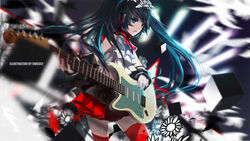  artist_name bad_id bad_pixiv_id bless_you_(module) blurry depth_of_field female green_eyes green_hair guitar hatsune_miku headphones instrument long_hair music nisoku_hokou_(vocaloid) open_mouth photoshop_(medium) playing_instrument pleated_skirt project_diva_(series) project_diva_f_2nd red_thighhighs singing skirt solo swd3e2 thighhighs vocaloid zettai_ryouiki 