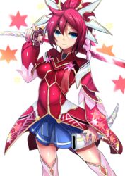  blue_eyes highres phantasy_star phantasy_star_online_2 pink_hair ponytail red_hair solo sukesan yasaka_hitsugi 