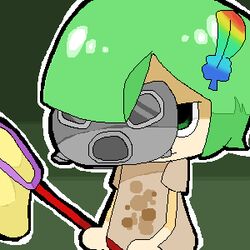  animal_crossing doubutsu_no_mori gas_mask green_hair lowres nintendo player_1 villager_(doubutsu_no_mori) 