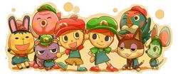  animal_crossing binta_(doubutsu_no_mori) bird blue_eyes blush bree bree_(animal_crossing) bunny closed_eyes closed_eyes cosplay doubutsu_no_mori eyelashes feline green_eyes green_hair hat jay jay_(animal_crossing) luigi luigi_(cosplay) marina marina_(animal_crossing) mario mario_(cosplay) mario_(series) mouse nintendo open_mouth pippy pippy_(animal_crossing) player_1 punchy rabbit squirrel static static_(animal_crossing) super_mario_bros. sweat_drop sweatdrop t_k_g tail villager_(doubutsu_no_mori) 