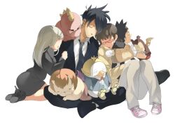  3boys akutabe azazel_(azazel-san) bad_id bad_pixiv_id bat_wings beelzebub_(azazel-san) bird black_hair blonde_hair closed_eyes crown douchin_koutarou everyone female glasses gusion horns kmmk26 lizard long_hair monkey multiple_boys necktie no_eyebrows penguin sakuma_rinko short_hair sleeping undine_(azazel-san) wings yondemasu_yo_azazel-san. 