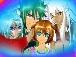  amano_madoka beyblade beyblade_metal_fusion blue_eyes green_hair hazama_hikaru hikaru_hazama metal_fight_beyblade ootori_tsubasa otori_tsubasa purple_eyes tategami_kyouya tategami_kyoya yellow_eyes 