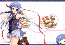  blue_hair chikotam kannagi_crazy_shrine_maidens long_hair microphone nagi 