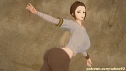  1girls 3d 3d_(artwork) backpack big_ass big_breasts brown_eyes brown_hair clothed clothing curvaceous female female_focus female_only fully_clothed huge_ass huge_breasts koikatsu large_ass large_breasts leggings looking_at_viewer open_mouth patreon pinup pinup_pose reaching_out revealing_clothes rey seductive skimpy solo star_wars takeo92 text thick thick_ass thick_thighs tight_clothing tight_pants wide_hips 