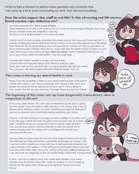  4:5 5_fingers addison_(arh) anthro arh arh_(character) blush bovid breasts brown_hair caprine cleavage clothed clothing dialogue domestic_sheep duo english_text female femboy fingers fur grey_body grey_fur grey_hair hair hair_bun heart_eyes heart_symbol hi_res male mammal mouse murid murine open_mouth pink_eyes red_eyes rodent sheep spiral_eyes text white_body white_fur white_hair 