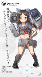  :t ass_visible_through_thighs azur_lane black_footwear black_serafuku black_skirt black_socks blue_bow blue_sailor_collar blush bow breasts brown_eyes brown_hair collarbone commentary_request crop_top dated drop_shadow female food_print full_body gradient_background grey_background hairbow half_updo hand_on_own_hip holding holding_tablet_pc idolmaster idolmaster_cinderella_girls idolmaster_cinderella_girls_starlight_stage jun_piro kneehighs logo_parody long_hair looking_at_viewer midriff miniskirt navel neckerchief panties pantyshot parody parted_bangs print_panties red_neckerchief ribbon rigging sailor_collar sakura_empire_(emblem) school_uniform serafuku shoes short_sleeves sidelocks signature skirt small_breasts socks solo standing stats strawberry_panties strawberry_print tablet_pc tachibana_arisu title_parody torpedo torpedo_tubes translation_request turret underwear white_background wind wind_lift 