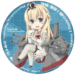  aokihoshi blonde_hair blue_eyes braid chibi commentary_request crossed_legs crown cup dress female garter_straps hairband half_up_braid jewelry kantai_collection long_hair long_sleeves looking_at_viewer machinery mini_crown necklace off-shoulder_dress off_shoulder open_mouth photoshop_(medium) saucer sitting solo teacup thighhighs throne warspite_(kancolle) white_dress white_thighhighs 