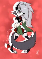  anthro atlus brush_of_chaos canid canid_demon canine computer_mouse cosplay demon electronics eyewear female futaba_sakura glasses hair hair_over_eye headphones hellaverse hellhound helluva_boss loona_(helluva_boss) mammal megami_tensei mythological_canine mythological_creature mythology persona_(series) persona_5 red_sclera sega smile solo voice_actor_joke 