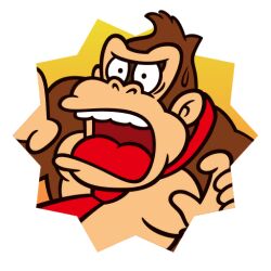  1:1 2021 5_fingers accessory alpha_channel anthro biped black_eyes bodily_fluids border brown_body brown_fur digital_drawing_(artwork) digital_media_(artwork) donkey_kong_(character) donkey_kong_(series) english_description fingers flat_colors frown fur gradient_background icon kong male male_anthro mammal mario_party_(series) mario_party_superstars mostly_nude mostly_nude_anthro mostly_nude_male multicolored_body necktie necktie_only nintendo no_eyebrows no_pupils official_art open_frown open_mouth primate reaction_image red_necktie red_tongue shocked simple_background solo sweat sweatdrop tan_body tan_ears tan_skin teeth tongue two_tone_body unknown_artist white_border white_sclera 
