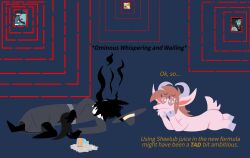  absurd_res ambiguous_gender anthro bovid caprine clothed clothed_anthro clothing demon digital_drawing_(artwork) digital_media_(artwork) duo edrin eeple english_text family_guy_death_pose feral flat_colors fully_clothed fully_clothed_anthro fur goat hi_res human humor imp irpo_(shane_frost) josh_(machine) machine male mammal meme monster portal ragnars_rock reese_(shane_frost) robot shane_frost shane_frost_(goat) text thomas_(shane_frost) unconscious worried_look yuu_eye 