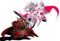  armor cape chibi clash green_eyes gundam gundam_unicorn nt-d sd_gundam shield sinanju sword unicorn_gundam weapon 