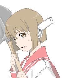  bad_id bad_pixiv_id brown_eyes brown_hair cosplay female hagiwara_yukiho idolmaster idolmaster_(classic) multi_(to_heart) multi_(to_heart)_(cosplay) oekaki open_mouth robot_ears school_uniform serafuku short_hair shovel smile solo sweatdrop thesale to_heart to_heart_(series) 