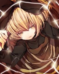  bad_id bad_pixiv_id blonde_hair bow female hairbow kurodani_yamame miya_(tsumazukanai) short_hair solo touhou yellow_eyes 