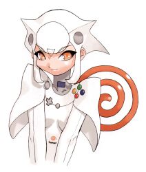  buttons controller female game_console game_controller gamepad logo orange_eyes orange_hair personification photoshop_(medium) product_girl sega sega_dreamcast simple_background smile solo spiral swirl upper_body white_background white_theme yoshizaki_mine 